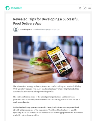 Revealed: Tips for Developing a Successful Food Delivery App