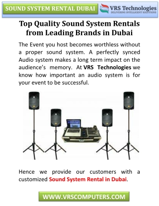 Top Quality Sound System Rentals from Brands in Dubai