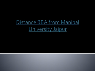 Distance BBA from Manipal University Jaipur