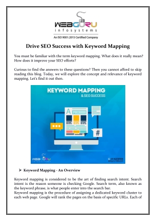 Drive SEO Success with Keyword Mapping