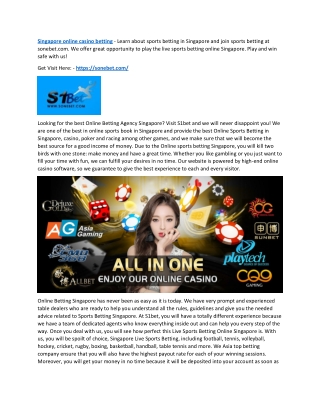 Singapore online casino betting
