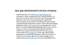 Java app development service company