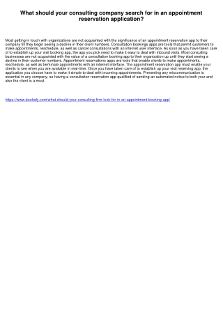What should your consulting firm seek in an appointment booking app?