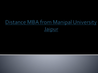 Distance MBA from Manipal University Jaipur