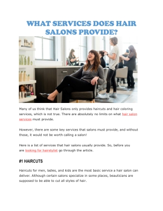 Hair salon services