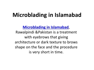 Microblading in Islamabad