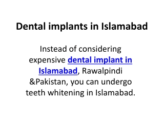 Dental implants in Islamabad
