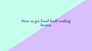 Food stuff trading license