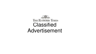 Economic Times Classified Advertisement