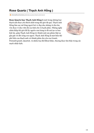 Rose Quartz ( Thạch Anh Hồng )