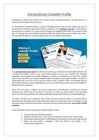 Extraordinary LinkedIn Profile