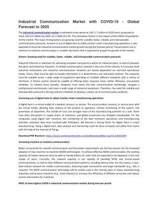 Industrial Communication Market with COVID-19 impact