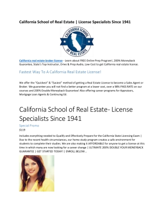 California real estate broker license