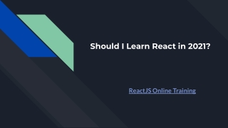 ReactJS in 2021- ReactJS Online Training