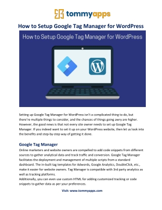 How to Setup Google Tag Manager for WordPress