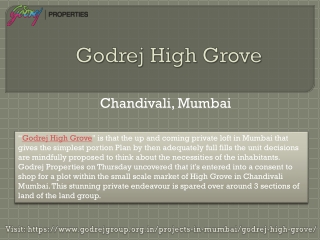 Godrej High Grove- Premium homes are Available