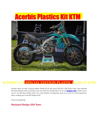 Acerbis Plastics Kit KTM