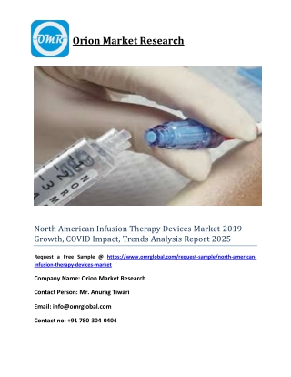 North American Infusion Therapy Devices Market 2019 Growth, COVID Impact, Trends Analysis Report 2025