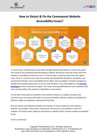 How to Detect & Fix the Commonest Website Accessibility Issues?
