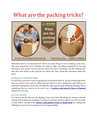 What are the packing tricks?