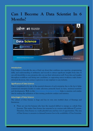 Can I Become A Data Scientist In 6 Months?