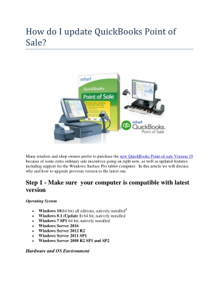 How do I update QuickBooks Point of Sale?