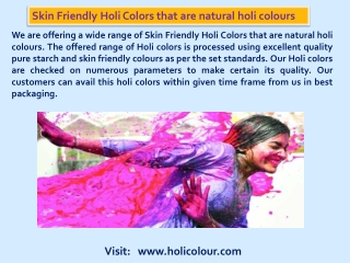 Skin Friendly Colors for Holi