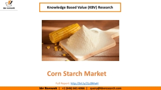 Corn Starch Market Size Worth $18.9 Billion By 2026 -  KBV Research