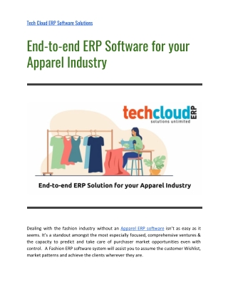 End-to-end ERP Solution for your Apparel Industry