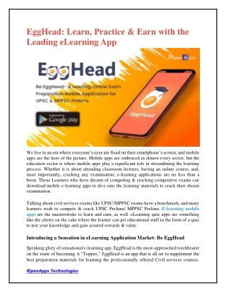 EggHead: Learn, Practice & Earn with the Leading eLearning App