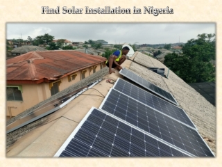 Find Solar Installation in Nigeria
