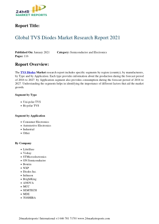 TVS Diodes Market Research Report 2021