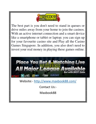 Singapore Betting Sites | Maxbook88.com