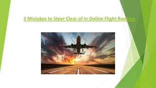 5 Mistakes to Steer Clear of in Online Flight Booking