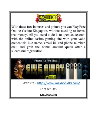 Online Betting Site in Singapore | Maxbook88.com