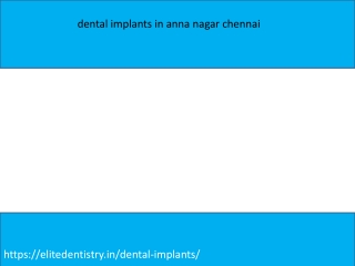 Dental Implants In Anna Nagar Chennai