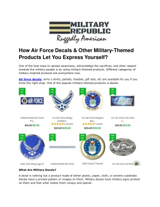 How Air Force Decals & Other Military-Themed Products Let You Express Yourself?