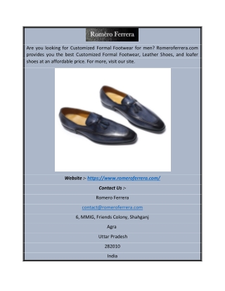 Customized Formal Footwear for men | Romeroferrera.com