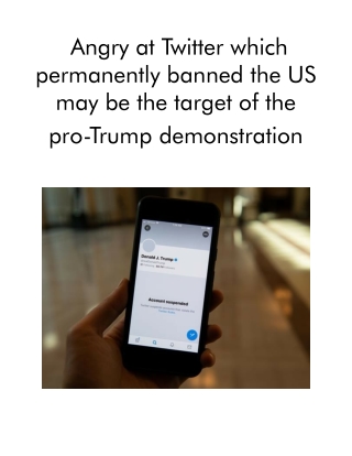 Angry at Twitter Which Permanently Banned the US May Be the Target of the Pro-Trump Demonstration