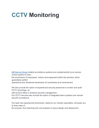 CCTV Monitoring