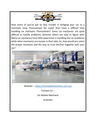 Best Car Mechanic Epping | Vicmobilemechanic.com.au