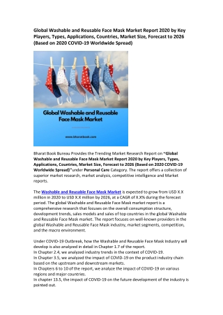 Global Washable and Reusable Face Mask Market Research Report 2020-2026