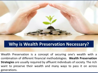 Why is Wealth Preservation Necessary?