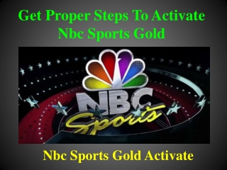 Get Proper Steps To Activate nbc sports gold