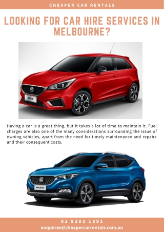 Looking for car hire services in Melbourne?