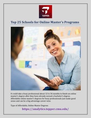 Top 25 Schools for Online Master's Programs