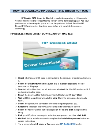 HP Deskjet 2132 printer driver download | windows & mac