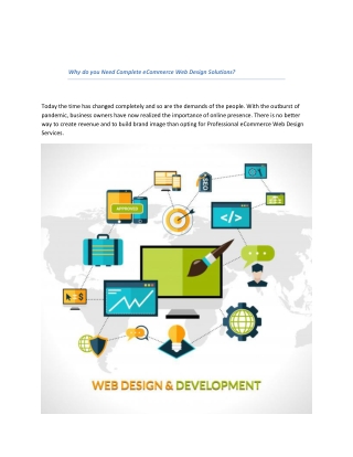 Why Do you Need Complete eCommerce Web Design Solutions?