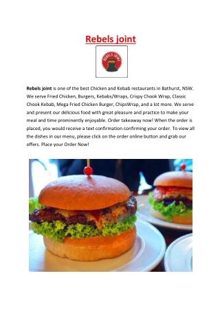 5% off - Rebels joint Menu - Bathurst Takeaway, NSW