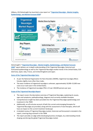 Trigeminal Neuralgia Market Size, Epidemiology, Leading Companies, Drugs and Competitive Analysis by DelveInsight